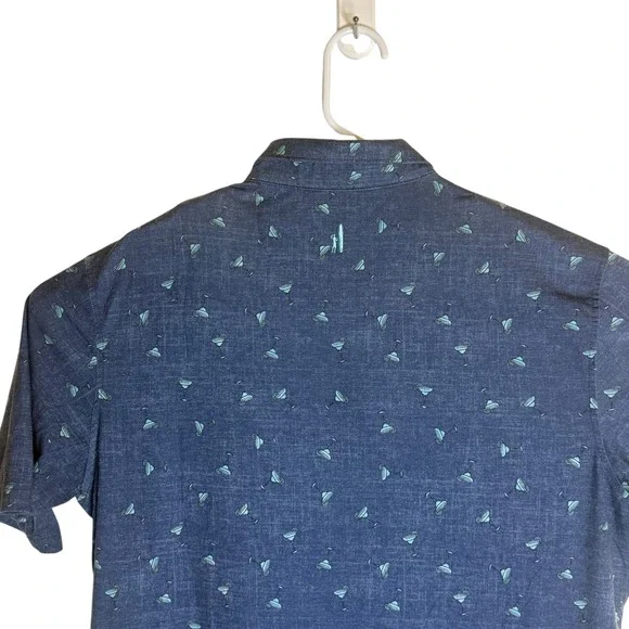 Johnnie O Top Shelf Mens Blue Martini Print Short Sleeve Polo Shirt Size M - Picture 6 of 10